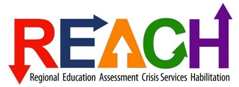 ለ REACH አርማ ቀይ አር፣ ሰማያዊ ኢ፣ ብርቱካንማ ኤ፣ አረንጓዴ ሲ፣ ፐርፕል ኤች.አርአይኤች ማለት የክልል የትምህርት ምዘና የቀውስ አገልግሎቶች ማገገሚያ ማለት ነው።