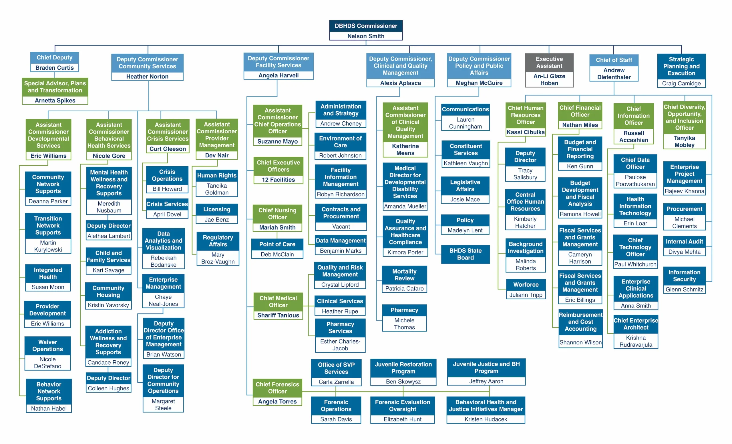 DBHDS ድርጅታዊ ገበታ